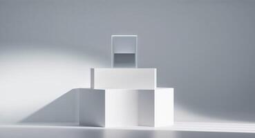 abstract light background with close up product display podium photo