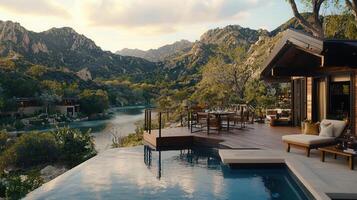Luxurious Mountain Resort Villa with Infinity Pool and Scenic Lake View photo