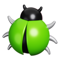 Computer bug virus isolated. Computer network security icon. 3D illustration png
