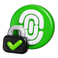 Fingerprint loop icon with padlock isolated. Personal data protection and cyber security icon. 3D illustration png