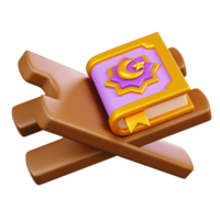 Holy Al Quran Book Isolated. Ramadan kareem islamic element icon concept. 3D illustration png