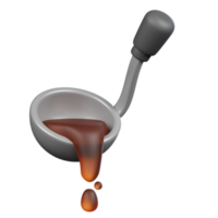 Ladle with Soup Kitchenware and Cooking icon on transparent background 3d Render png