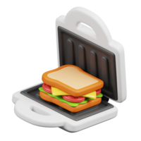 Sandwich Maker Kitchenware and Cooking icon on transparent background 3d Render png