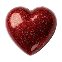 A red heart shaped glitter on a transparent background png