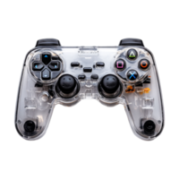 A clear controller with four buttons on it png