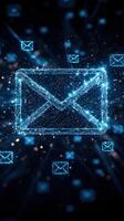 Digital email communication concept with 3d rendering and network connections photo