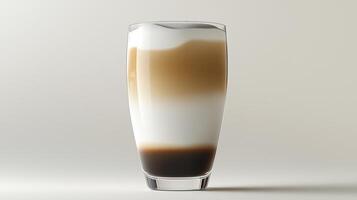 Layered coffee drink with milk and espresso in a glass photo