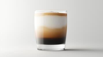 Layered coffee drink in a glass with cream and espresso photo