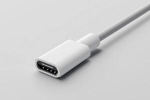 Close-up of a usb-c cable connector showcasing modern technology and connectivity photo