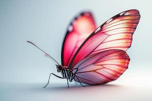 Close-up of a vibrant pink butterfly showcasing delicate wings and intricate patterns photo