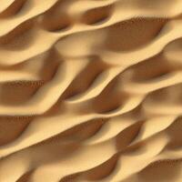 Close-up of textured sand dunes with elegant waves and patterns on a sandy surface photo