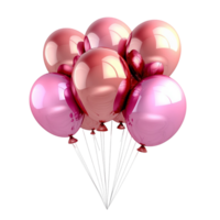 Cluster of shiny pink balloons floating in the air png