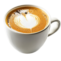 cup of latte with a delicate heart design png
