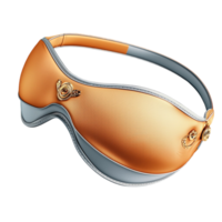 Futuristic orange and silver protective eye mask with a sleek design png