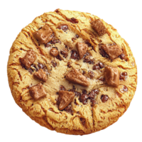 Large chocolate chip cookie with melted chunks of rk chocolate png