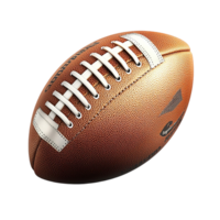 Brown football with detailed stitching and textured surface png
