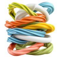 Twisted multicolored cables with a complex and tangled pattern png