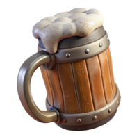 wonderful rustic Beer Mug with Foam Frothy Transparent high quality png