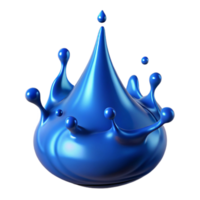 wonderful abstract Blue Ink Drop Splashing in Water Cutout high resolution png