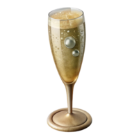 magnificent rustic Champagne Flute Isolated with Bubbles professional png