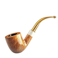 wooden smoking pipe with a curved stem embodies timeless sophistication png