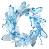 Sparkling ice crystal wreath showcases the beauty of frozen elegance png