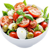 and colorful salad with basil tomatoes and mozzarella looks png