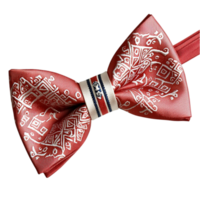 red bow tie with intricate patterns adds a touch of sophistication png