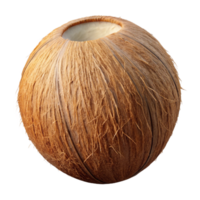 stunning rustic Coconut Whole Brown Cutout with Hairy Shell 4K png