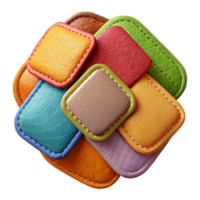 beautiful rustic Colorful Fabric Patches Set Cutout professional png