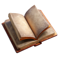 serene minimalist Open Art Book with Blank Pages Cutout Top Angle high resolution png
