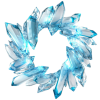 Ice crystal wreath with sharp translucent shards png
