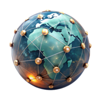 beautiful abstract Digital World Map with Glowing Connections Cutout high resolution png