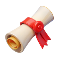 magnificent abstract Diploma with Red Ribbon Transparent Background 4K png