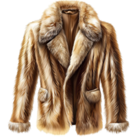 Luxurious fur coat with a texture png