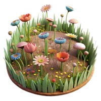 dramatic classic Field of Wildflowers in Spring Cutout authentic png