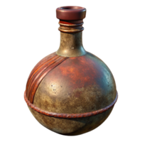 extraordinary rustic Flask with Narrow Neck Isolated original png