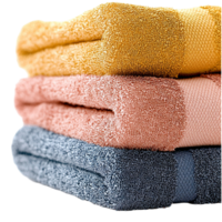 Stack of colorful folded towels png