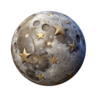 serene abstract Full Moon with Stars Transparent professional png
