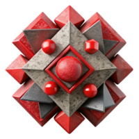 serene vintage Geometric Abstract Technology Background with Red Accents Cutout authentic png