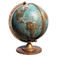 serene abstract Globe with Stand Front Angle Isolated high resolution png