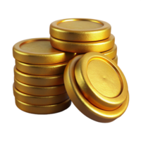 extraordinary abstract Gold Coins Stack Side View Isolated Element genuine png