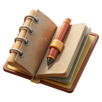 stunning classic Open Notebook with Pencil Sketches Cutout professional png