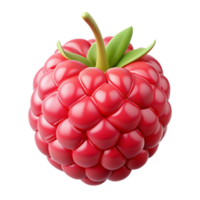 wonderful minimalist Raspberry Single Berry Red Color Isolated detailed png