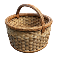 extraordinary creative Round Wicker Basket Empty Isolated high quality png