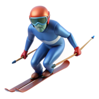 extraordinary creative Skier Downhill High Speed Action Isolated detailed png