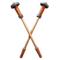 magnificent abstract Ski Poles Angled View Transparent Background high quality png