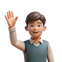 impressive minimalist Student Raising Hand in Class Front View Transparent original png