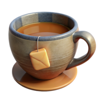 wonderful rustic Teacup with Tea Bag Cutout 4K png