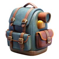 dramatic rustic Trendy Backpack with Multiple Pockets Isolated on Transparent Background professional png